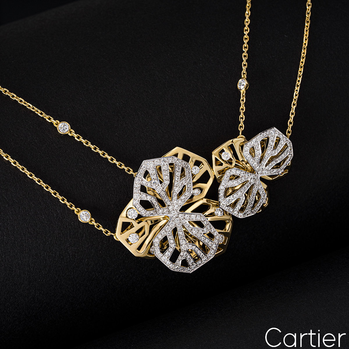 Cartier Yellow & White Gold Diamond Caresse d’Orchidées Necklace